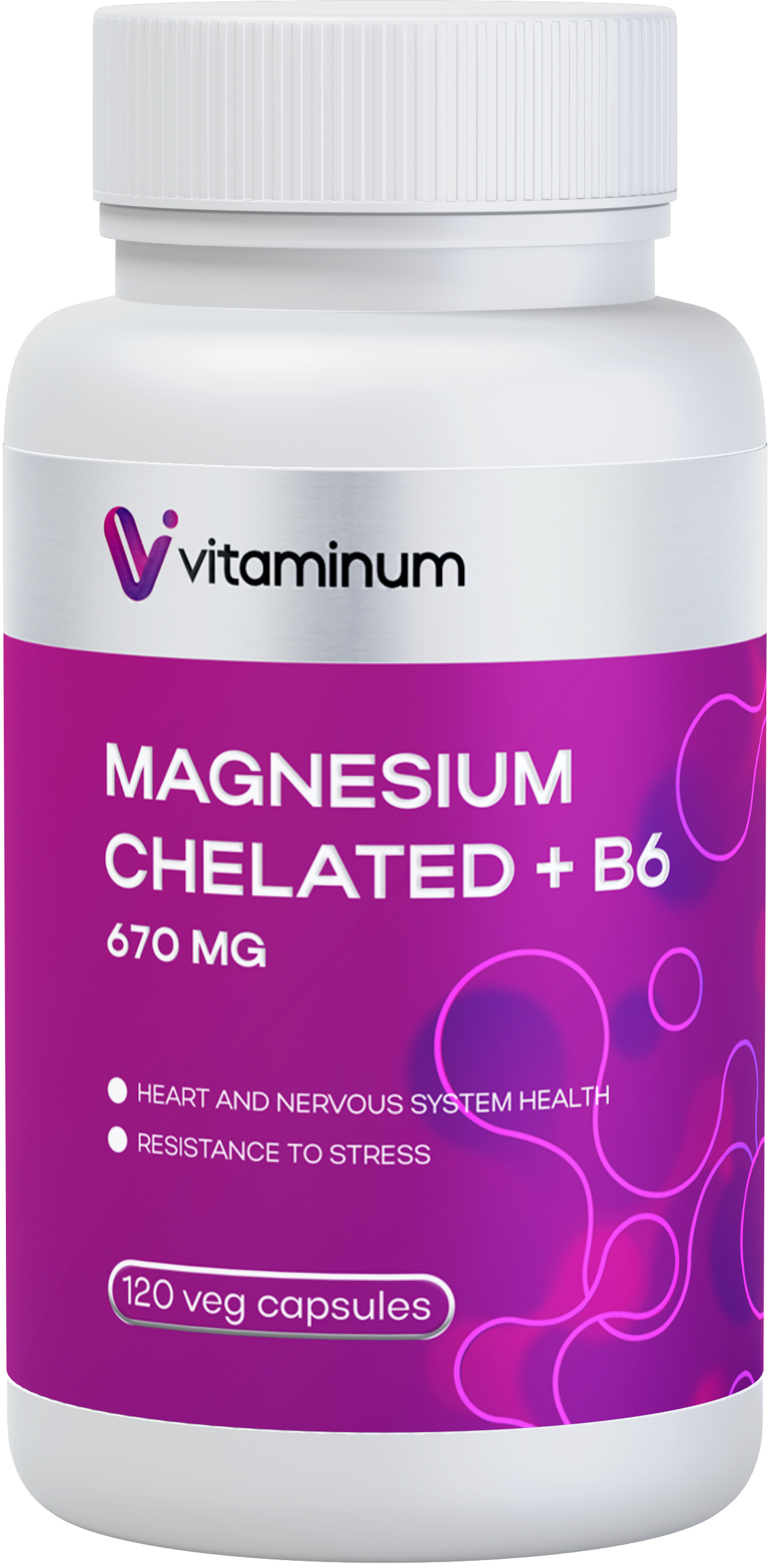  Vitaminum МАГНИЙ ХЕЛАТ + витамин В6 (670 MG) 120 капсул 800 мг  в Стрежевое